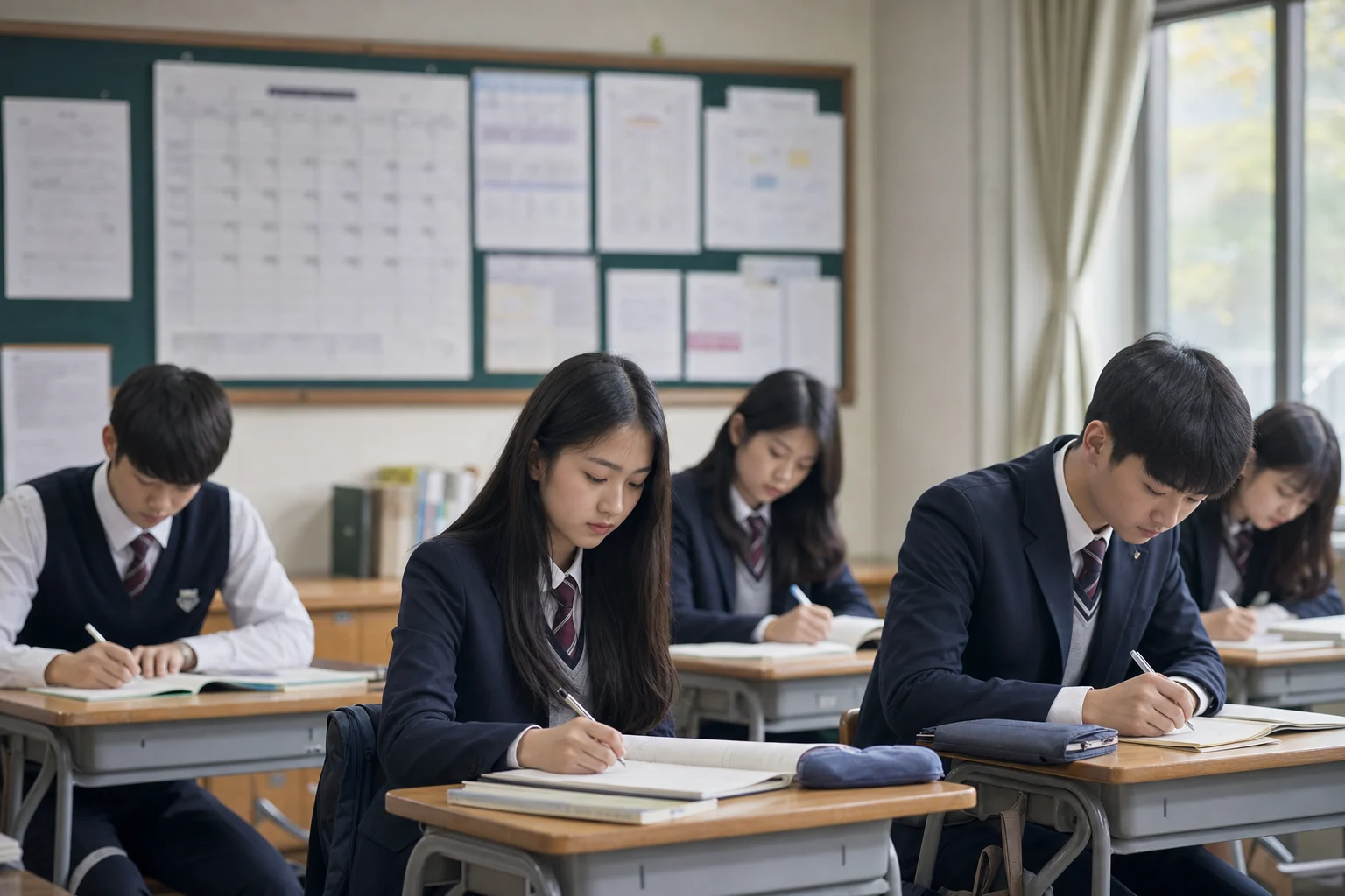 수시 경쟁률 자료를 분석하며 지원 전략을 세우는 모습